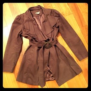Dalia Collection Stylish Brown Dress Coat